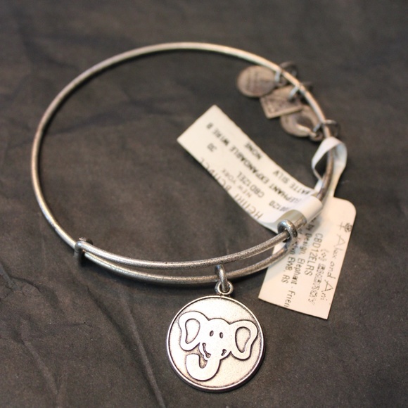 Alex and Ani Silver Elephant Bracelet - Picture 1 of 3